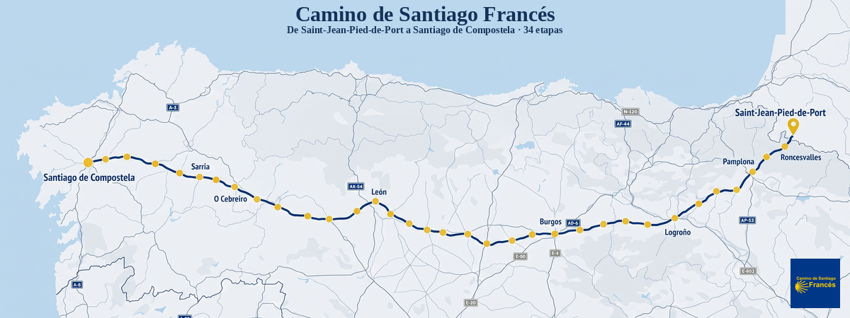 Camino Frances Route Map